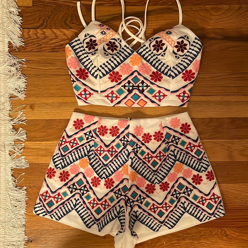 Lulus Woman’s Embroidered Two Piece Set